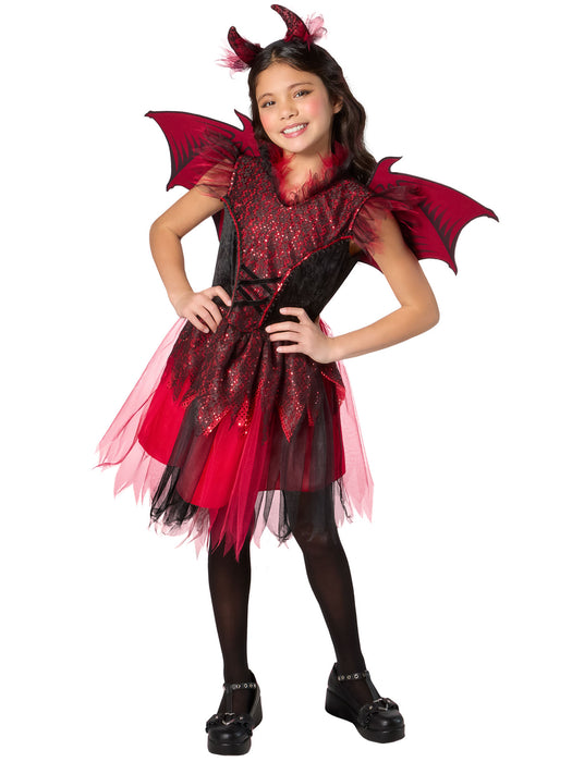 Girls' Sequin Red Devil Costume - costumesupercenter.com