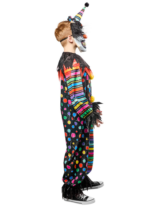 Boys' Neon Clown Creep Costume with Mask - costumesupercenter.com