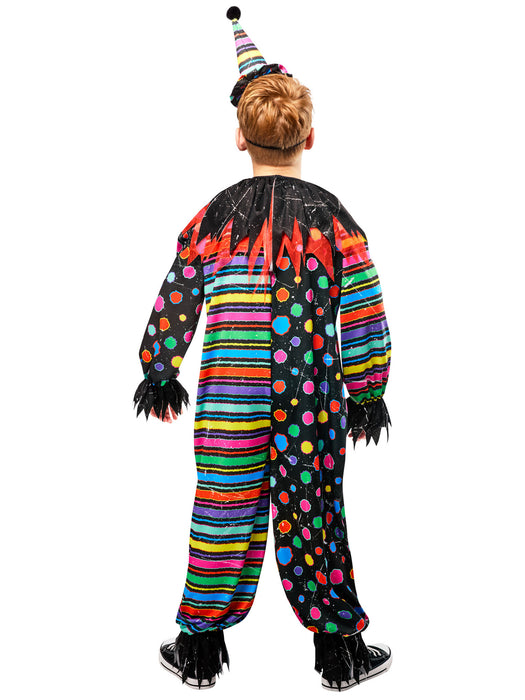 Boys' Neon Clown Creep Costume with Mask - costumesupercenter.com