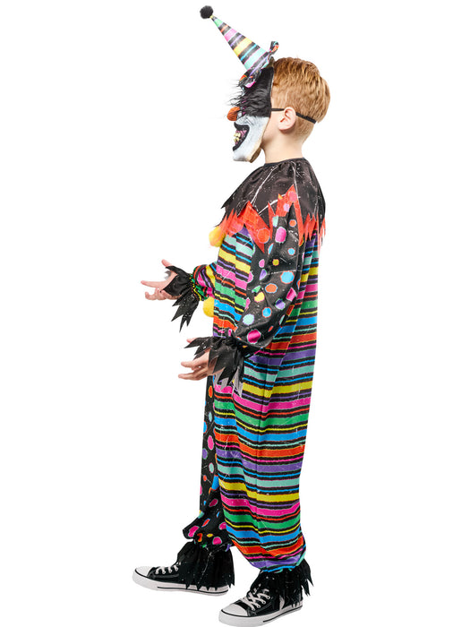 Boys' Neon Clown Creep Costume with Mask - costumesupercenter.com
