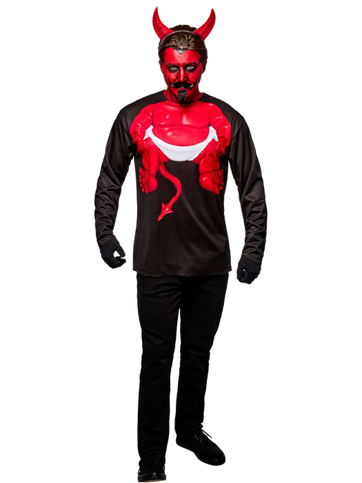 Men's Devil Baby Costume Top with Horns - costumesupercenter.com