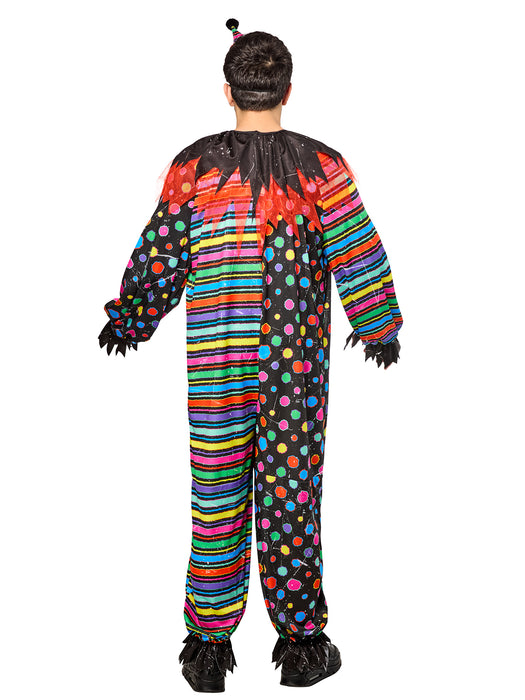 Men's Neon Clown Creep Costume with Mask - costumesupercenter.com