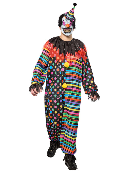 Men's Neon Clown Creep Costume with Mask - costumesupercenter.com