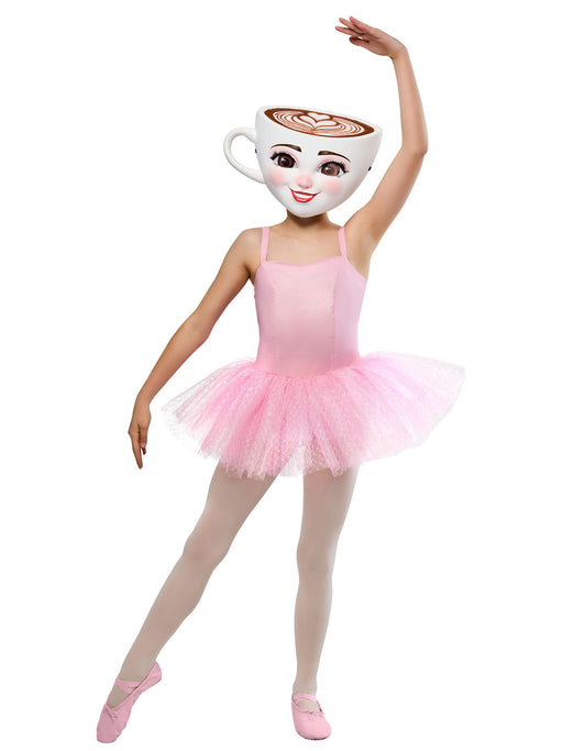 Girls' Brainrot Ballerina Cappucina Costume with Mask - costumesupercenter.com