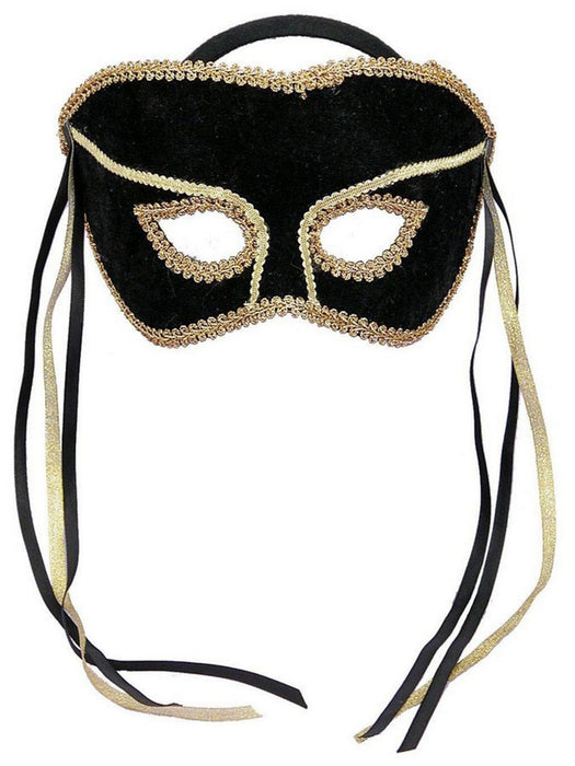 Black and Gold Masquerade Mask - costumesupercenter.com