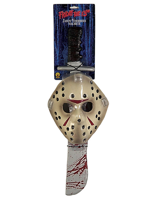 Adult Friday the 13th Jason Voorhees Machete and Mask - costumesupercenter.com