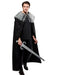 Adult Black Full Length Cape with Faux Fur Collar - costumesupercenter.com