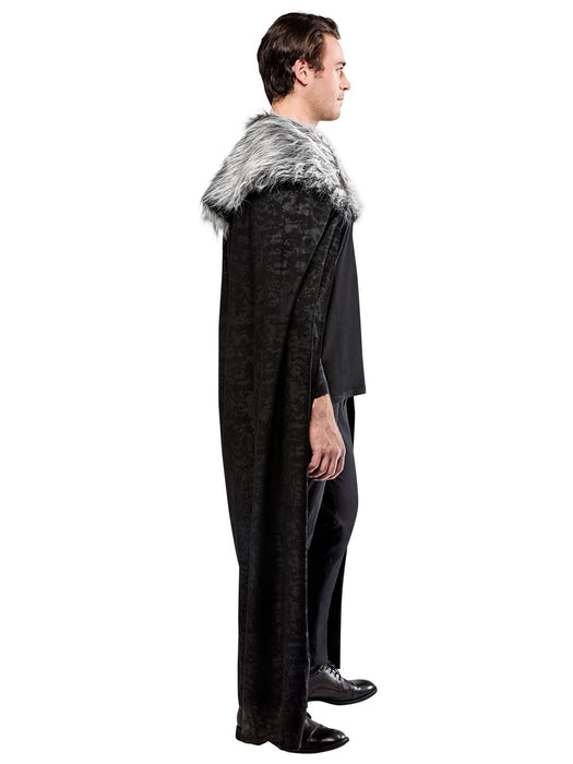 Adult Black Full Length Cape with Faux Fur Collar - costumesupercenter.com