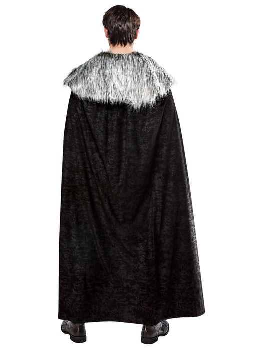 Adult Black Full Length Cape with Faux Fur Collar - costumesupercenter.com
