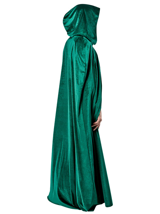 Adult Green Full Length Hooded Renaissance Cloak - costumesupercenter.com