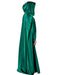 Adult Green Full Length Hooded Renaissance Cloak - costumesupercenter.com
