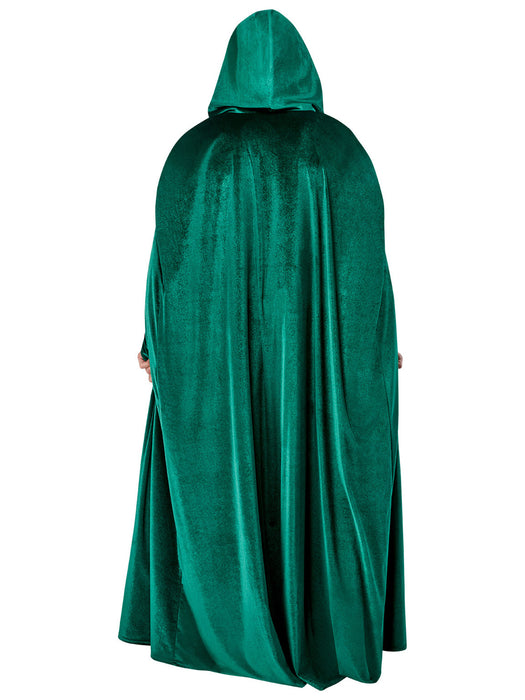 Adult Green Full Length Hooded Renaissance Cloak - costumesupercenter.com
