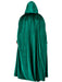 Adult Green Full Length Hooded Renaissance Cloak - costumesupercenter.com