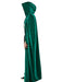 Adult Green Full Length Hooded Renaissance Cloak - costumesupercenter.com