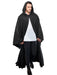 Adult Black Full Length Hooded Renaissance Cloak - costumesupercenter.com