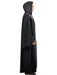 Adult Black Full Length Hooded Renaissance Cloak - costumesupercenter.com
