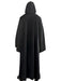 Adult Black Full Length Hooded Renaissance Cloak - costumesupercenter.com