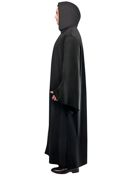 Adult Black Full Length Hooded Renaissance Cloak - costumesupercenter.com