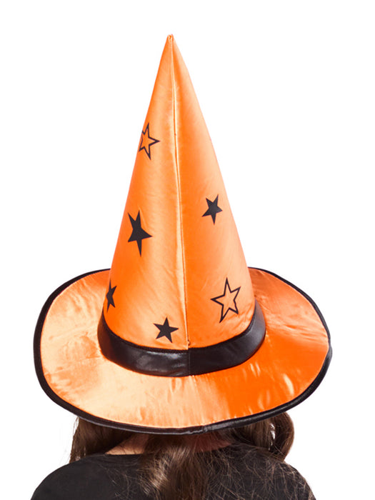 Kids' Orange and Black Celestial Witch Hat - costumesupercenter.com