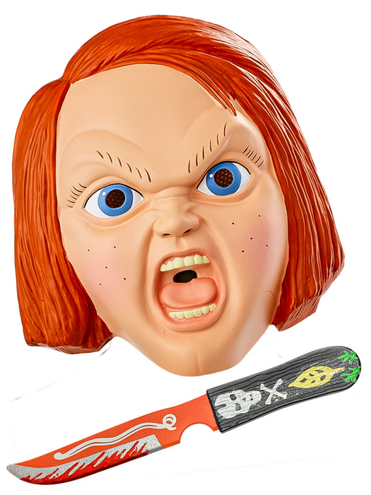 Child's Play 2 Chucky Mask and Voodoo Knife Set - costumesupercenter.com