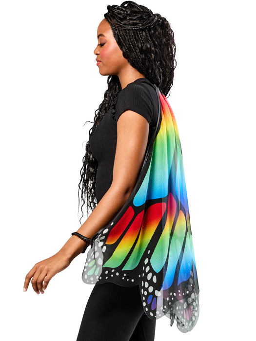 Women's Rainbow Monarch Butterfly Wings - costumesupercenter.com