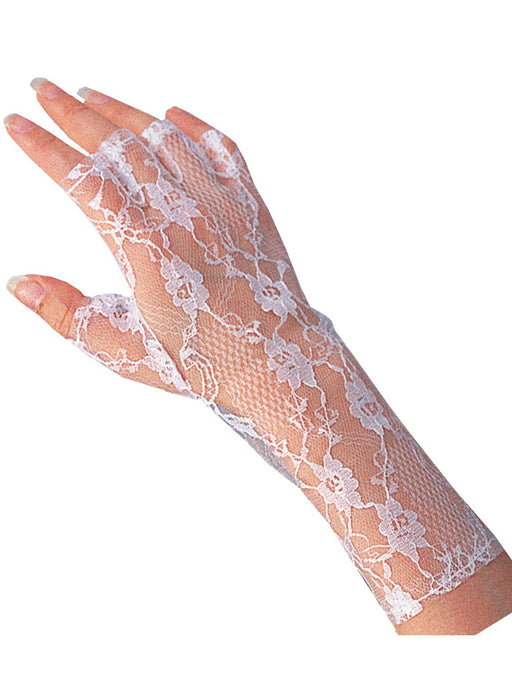 White Lace Gloves - costumesupercenter.com