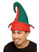 Adult Red and Green Elf Hat with Bells - costumesupercenter.com