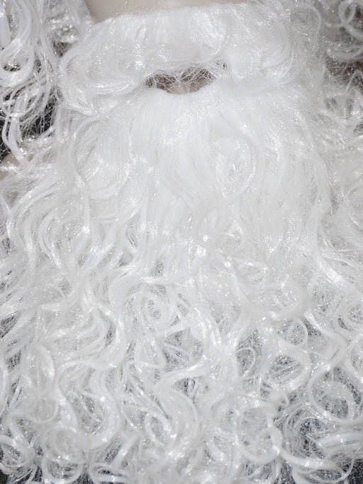 Men's White Santa Beard and Wig Set - Deluxe Economy - costumesupercenter.com