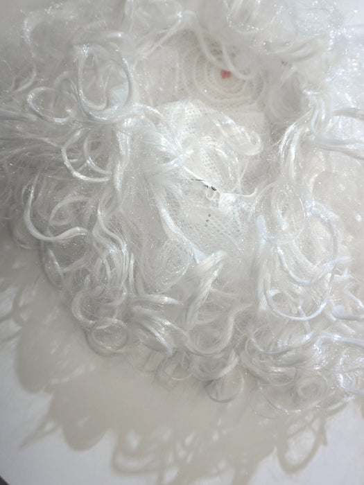 Men's White Santa Beard and Wig Set - Deluxe Economy - costumesupercenter.com