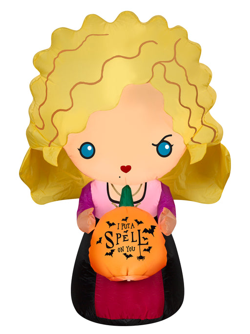 3.5 Foot Hocus Pocus Sarah Sanderson Light Up Halloween Inflatable Lawn Decoration - costumesupercenter.com
