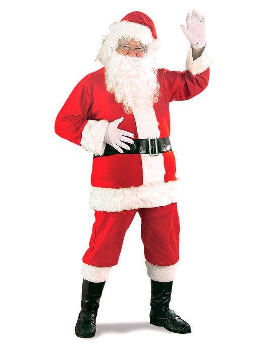 Men's Big and Tall Flannel Santa Suit Costume - costumesupercenter.com