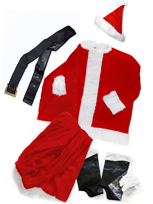 Men's Big and Tall Flannel Santa Suit Costume - costumesupercenter.com