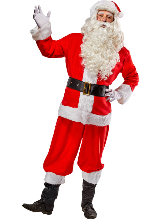 Men's Big and Tall Flannel Santa Suit Costume - costumesupercenter.com