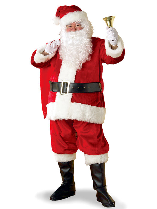 Adult Extra Large Deluxe Regency Plush Santa Suit - costumesupercenter.com