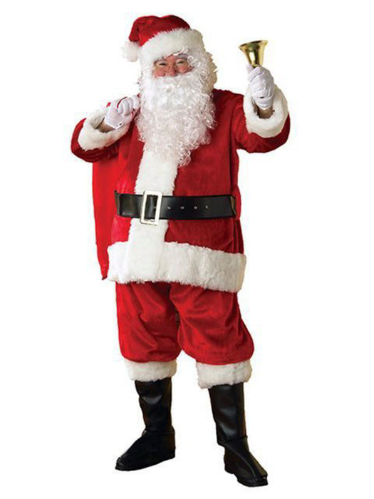 Adult Extra Large Deluxe Regency Plush Santa Suit - costumesupercenter.com