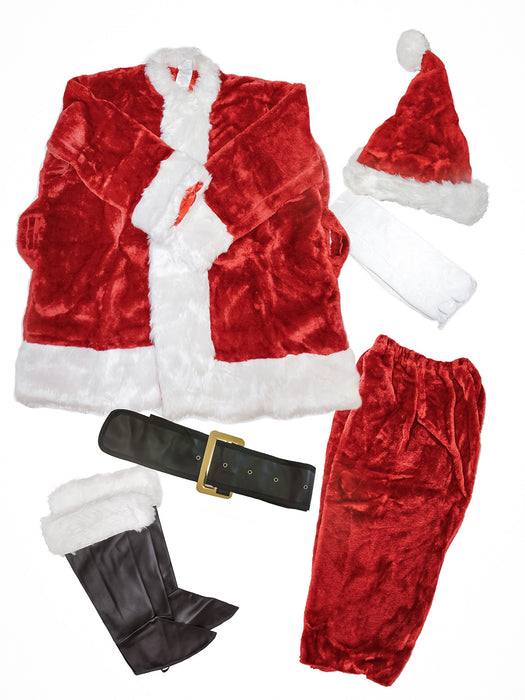 Adult Standard Size Crimson Regency Plush Santa Suit - costumesupercenter.com