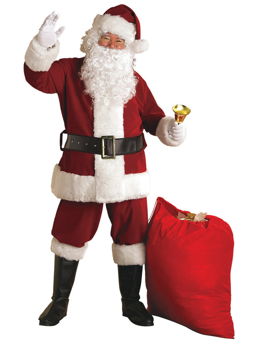Adult Xxl Crimson Regal Plush Santa Suit — Costume Super Center
