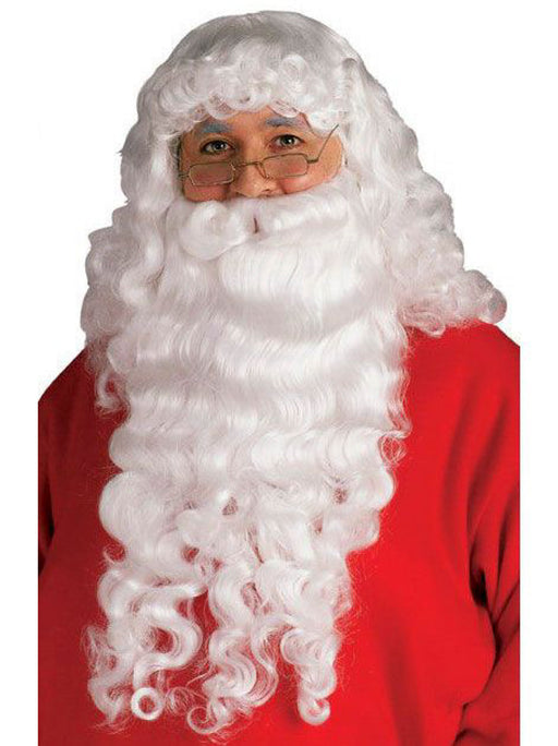Men's White Santa Beard and Wig Set - Value - costumesupercenter.com