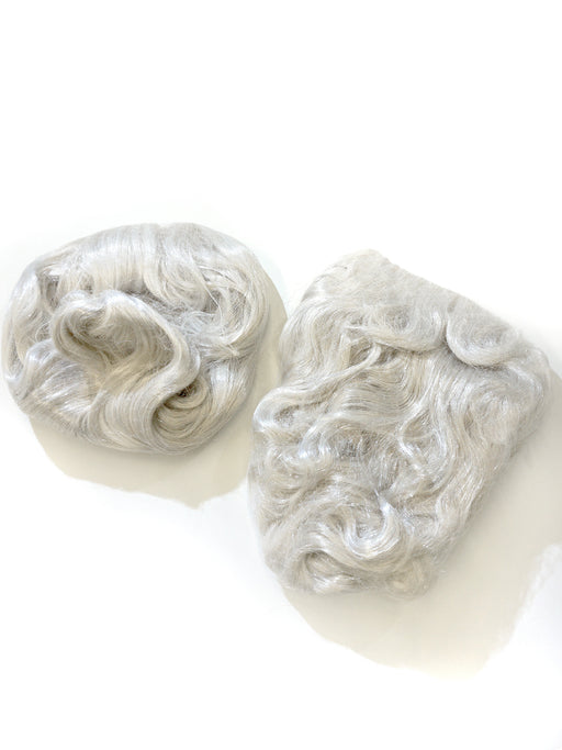 Men's White Santa Beard and Wig Set - Professional - costumesupercenter.com