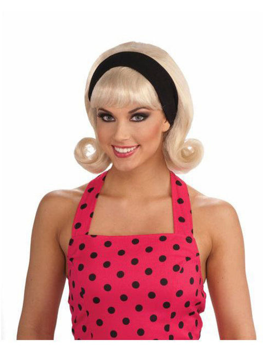 1950s Wig w/detachable Headband Blonde Adult - costumesupercenter.com