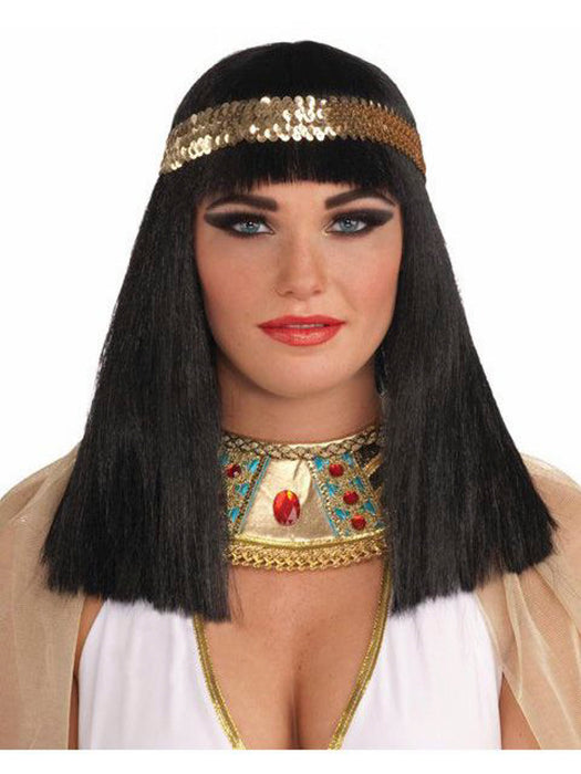 Adult Cleopatra Wig with Headband - costumesupercenter.com