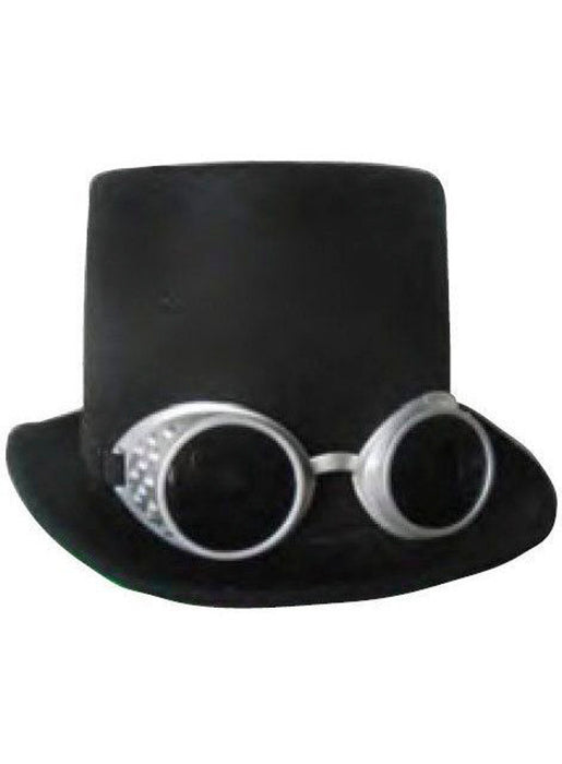 Deluxe Steampunk Top Hat with Goggles - costumesupercenter.com