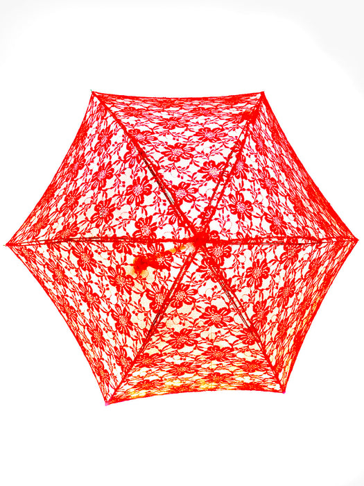 Adult Red Lace Parasol Accessory - costumesupercenter.com
