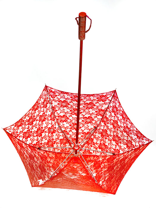 Adult Red Lace Parasol Accessory - costumesupercenter.com