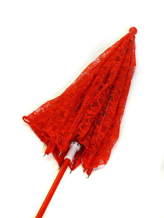 Adult Red Lace Parasol Accessory - costumesupercenter.com