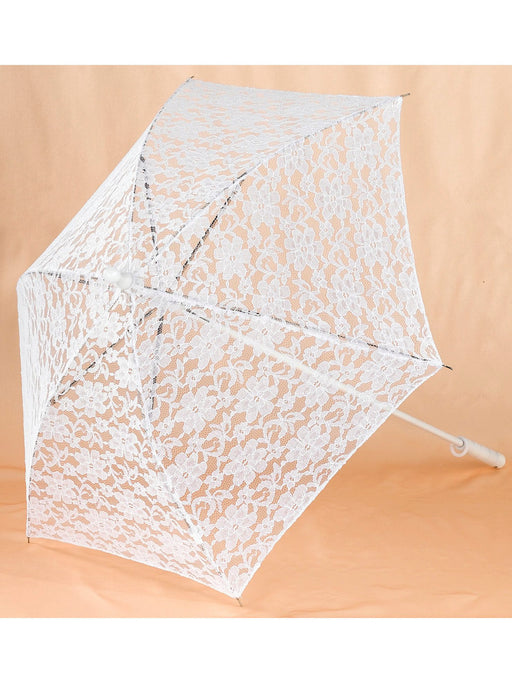 Adult White Lace Parasol Accessory - costumesupercenter.com