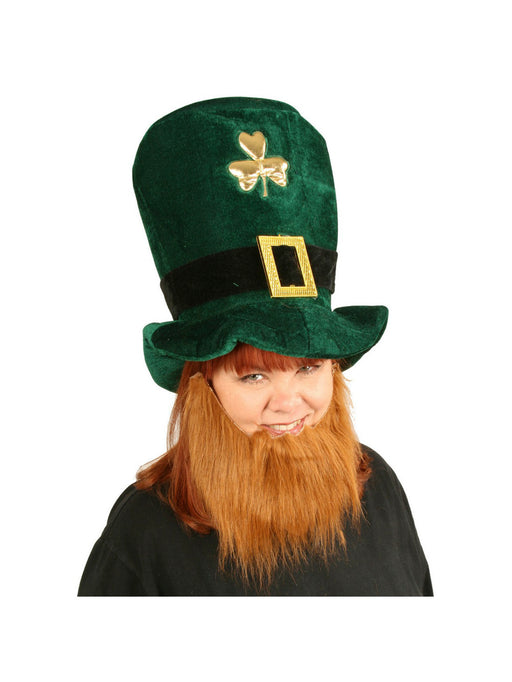 St. Patrick's Day Leprechaun Hat w/ Beard - costumesupercenter.com