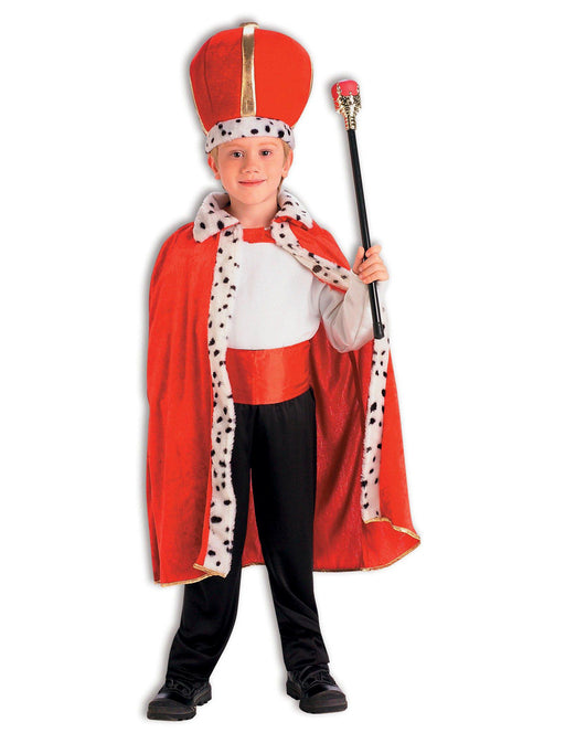 Kids' Royal Red King Cape and Crown - costumesupercenter.com
