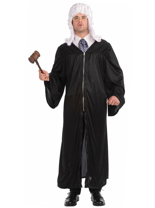 Men's Black Zipper Front Judge Robe Costume - costumesupercenter.com