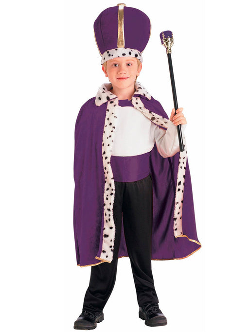 Kids' Royal Purple King Cape and Crown - costumesupercenter.com
